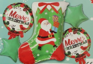 Zestaw Balonów Mikołaj Merry Christmas 5szt