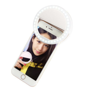 Lampa Do Selfie Led Ring Na Telefon + Kabel Usb Biała