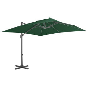 Lumarko Parasol wiszący z aluminiowym słupkiem, 400x300 cm, zielony