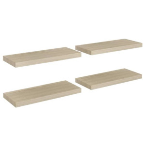 Półki ścienne, 4 szt., kolor dębowy, 60x23,5x3,8 cm, MDF