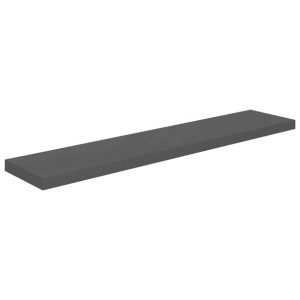 Półka ścienna, wysoki połysk, szara, 120x23,5x3,8 cm, MDF