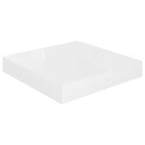 Półka ścienna, biała, wysoki połysk, 23x23,5x3,8 cm, MDF
