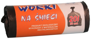 Worki na śmieci HDPE 20l czarne SIPEKO 50 szt.