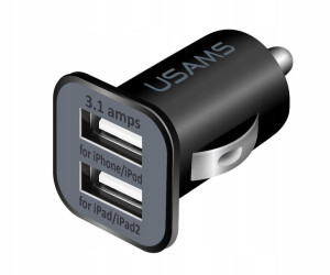 Uniwersalna Ładowarka Samochodowa 3.1a 2xusb Usams