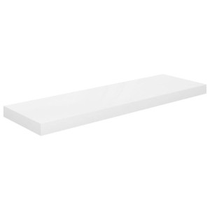 Półka ścienna, wysoki połysk, biała, 80x23,5x3,8 cm, MDF