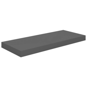 Półka ścienna, wysoki połysk, szara, 60x23,5x3,8 cm, MDF