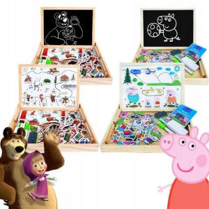 Komplet Tablic Peppa I Masza Kredowa Magnetyczna