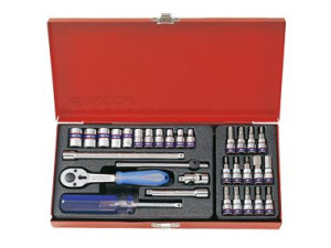 Zestaw Nasadek 1/4'' 31cz. Krótkie, 6-kąt. 4 - 13mm, T8 -t30, Hex 3 - 10 Z