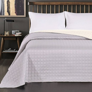 DecoKing narzuta z mikrofibry SALICE BIAŁY+SREBRNY 240X260