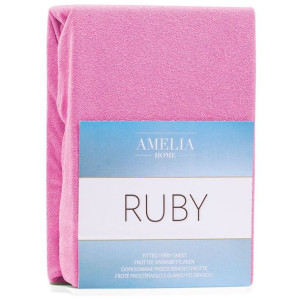Amelia Home prześcieradło frotte PINK21 140-160x200+30