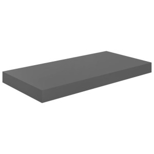 Półka ścienna, wysoki połysk, szara, 50x23x3,8 cm, MDF