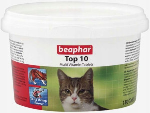 Beaphar Top 10 - z tauryny dla kotów 180szt.
