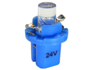 żarówka LED w oprawie B8.5D  T5 R5 w1,2w w2,3w 24v niebieska