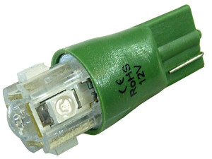 żarówka LED w5w 5 SMD T10 w3w  zielona 12V