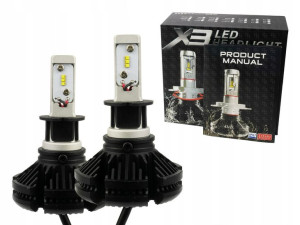 Zestaw żarówek LED H3 X3 DIODY TYP ZES 50W 12000 lm