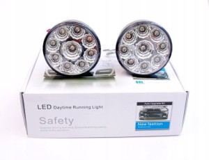 Okrągłe Światła Do Jazdy Dziennej 9led E4 Drl 04