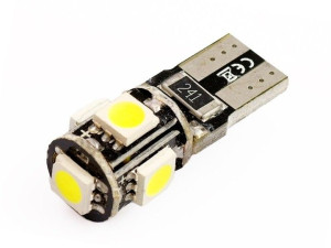 Żarówka samochodowa LED W5W T10 5 SMD 5050 CANBUS
