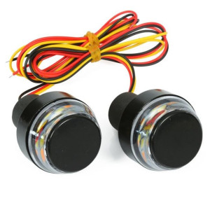 Lampy motocyklowe do osadzenia w rączce kierownicy DZIENNE + KIERUNKOWSKAZY