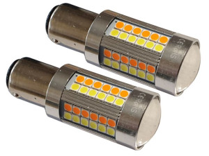 żarówka 69 LED bay15d P21/5W Dual Color 12v USA biało pomarańczowa 2 szt