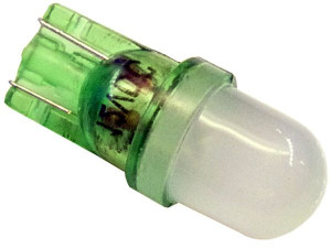 żarówka LED T10 w5w w3w matowa  12v  zielona