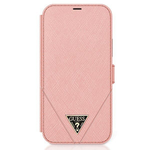 Guess GUFLBKP12SVSATMLPI iPhone 12 mini 5,4" różowy/pink book Saffiano