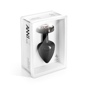Zdobiony plug analny - Diogol Anni Butt Plug Round Black 35 mm Okrągły Czar