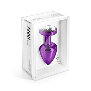Zdobiony plug analny - Diogol Anni Butt Plug Round Purple 30 mm Okrągły Fio