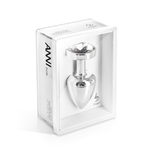 Zdobiony plug analny - Diogol Anni Butt Plug Round Silver Plated 35 mm Okrą