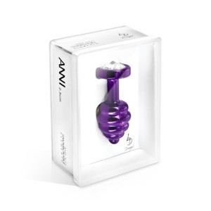 Prążkowany ozdobny plug analny - Diogol Ano Butt Plug Ribbed  Purple 35mm
