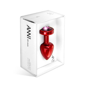 Plug analny ozdobny - Diogol Anni Butt Plug 25mm Okrągły Czerwony z Różowym