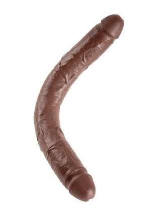 Pipedream King Cock -  dildo Waginalno-Analne PODWÓJNE , brązowe, PVC - 44c