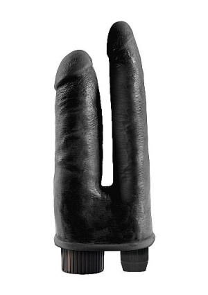 Pipedream King Cock - dildo realistyczne PODWÓJNE czarne WIBRACJE PVC