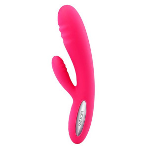 Rozgrzewający się wibrator - Svakom Adonis Rabbit Vibrator  Czerwony