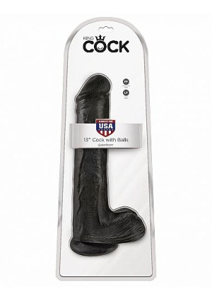 Pipedream King Cock - dildo z jądrami realistyczne JAK PRAWDZIWE czarne 33c