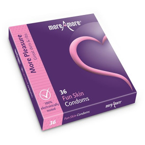 Prezerwatywy prążkowane - MoreAmore Condom Fun Skin 36 szt