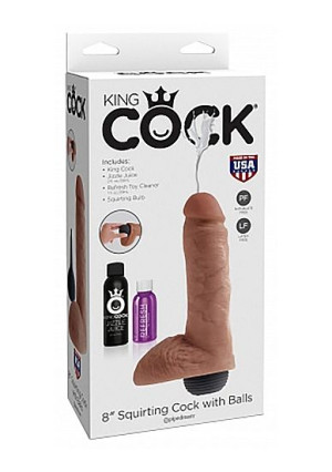 Pipedream King Cock - Dildo  WYTRYSK + sztuczna sperma 20 cm (8')