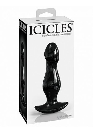 Pipedream Icicles- Dildo plug SZKLANE czarny No. 71 13,3cm