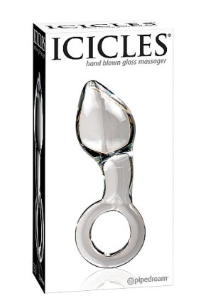Pipedream Icicles - Plug Dildo szklany No. 14 przezroczysty wygięty 13,8 cm