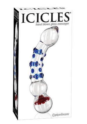 Pipedream Icicles - Plug Dildo szklany No. 18 przezroczysty wygięty 18,8 cm