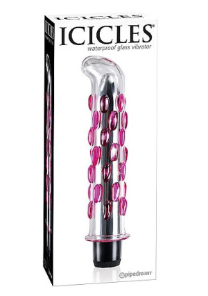 Pipedream Icicles - Plug Dildo szklany No. 19 przezroczysty wygięty 17,5 cm