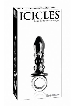 Pipedream Icicles - Plug Dildo szklany No. 37 czarny 15 cm