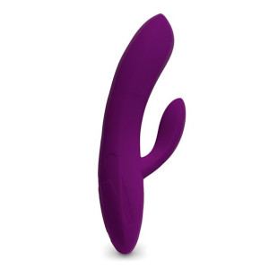 Wibrator ze stymulatorem - Laid V.1 Silicone Rabbit Vibrator   Fioletowy