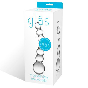 Dildo szklane - Glas Curved Glass Beaded Dildo