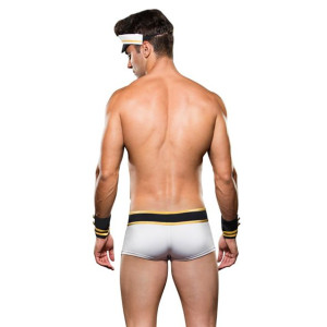 Erotyczna bielizna męska marynarz kapitan - Envy Sailor White Bottom/Cuffs/