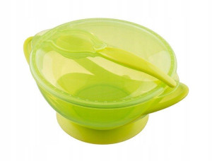Akuku A0454 green miseczka z przyssawką + łyżeczka