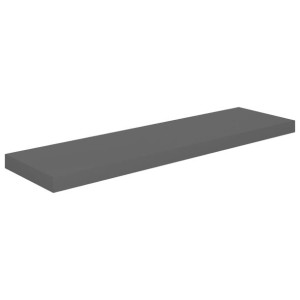 Półka ścienna, wysoki połysk, szare, 90x23,5x3,8 cm, MDF
