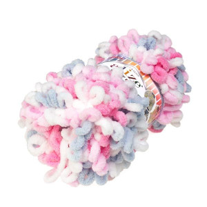 Włóczka Puffy Fine 5945 różowo-biało-szary