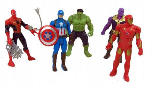 5 Figurek Zestaw Avengers Spiderman Iron Man Hulk