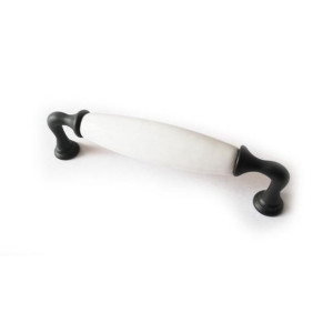 Uchwyt Retro Czarny Porcelana 128mm 1104