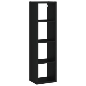 Półka ścienna kostka, czarna, 37 x 29,5 x 134,5 cm, MDF